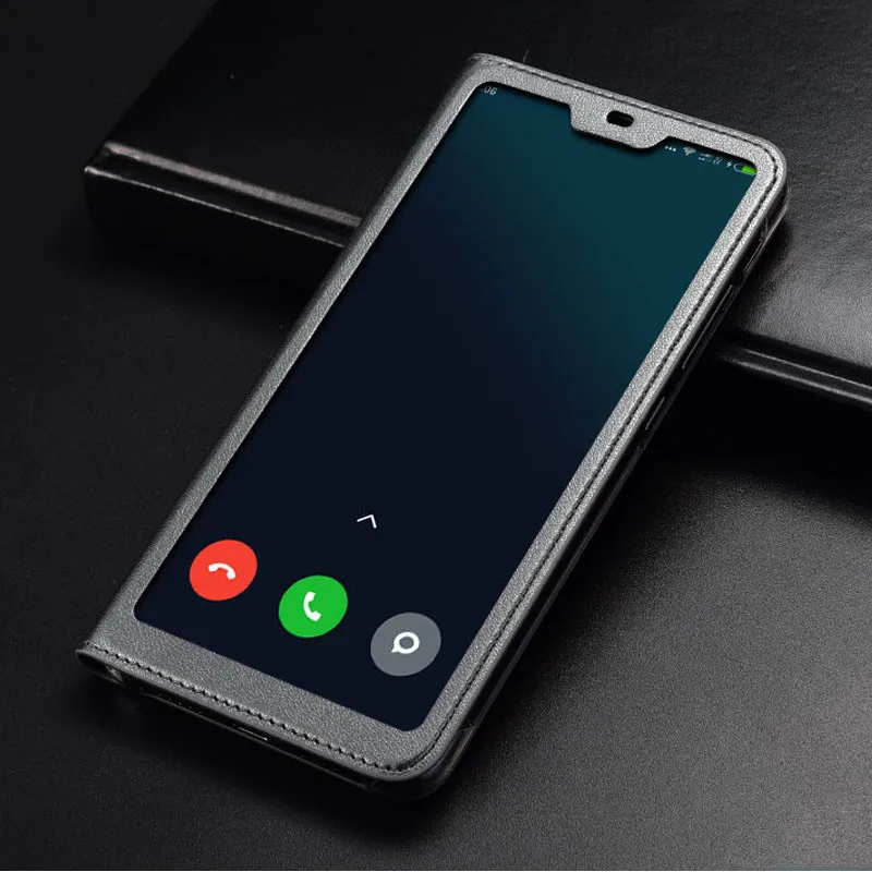 for Xiaomi Mi 8 lite Case Full View Window PU Leather Flip Cover Funda Case for Xiaomi Mi8 protective case Mi 8 SE Phone Cases  02
