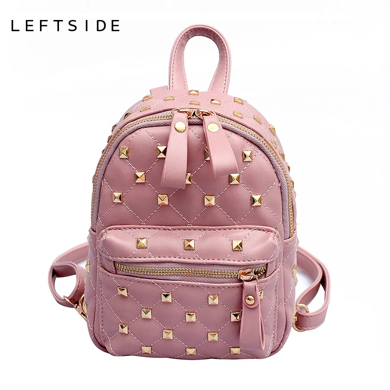 Buy LEFTSIDE Women Rivet Small PU Leather Backpacks