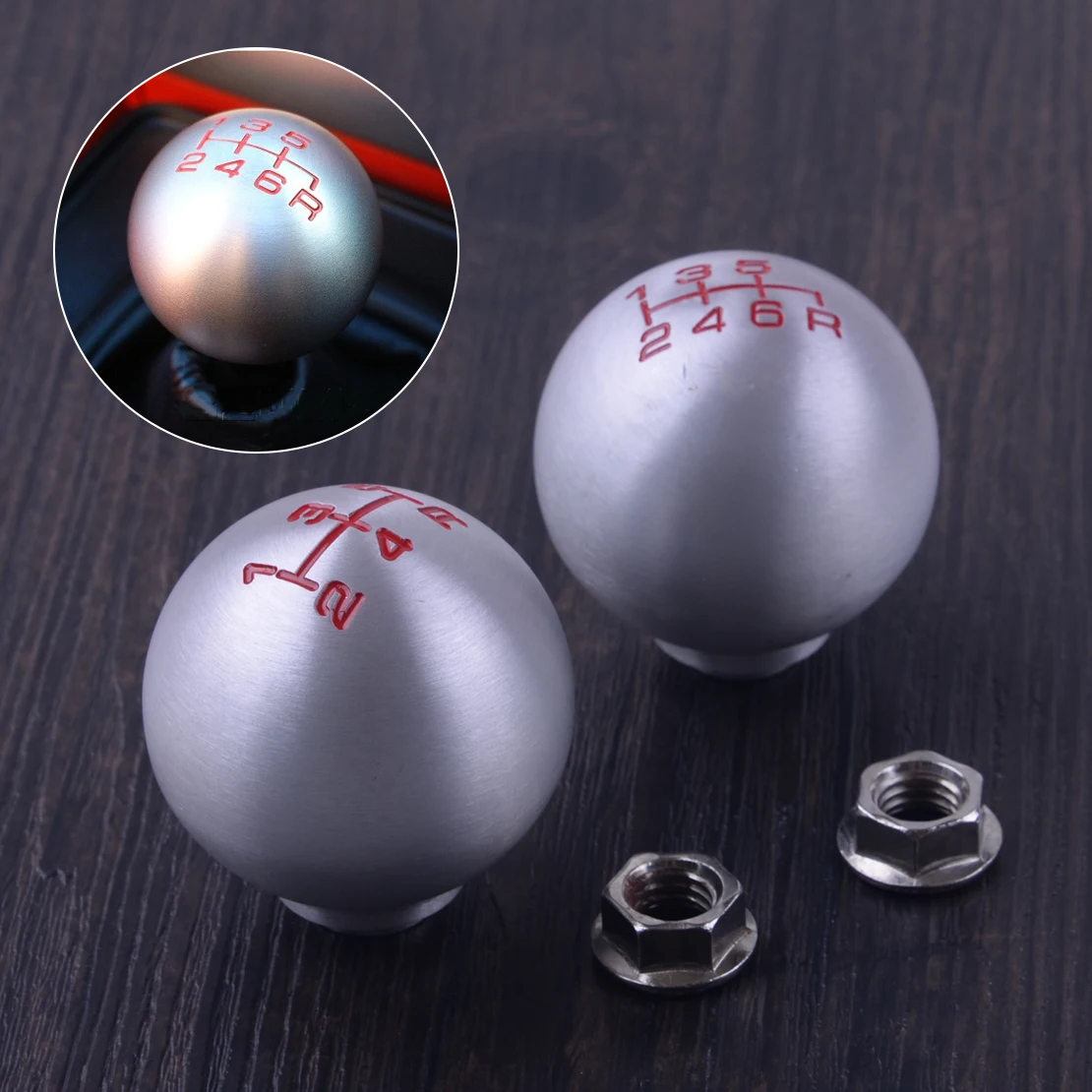 beler Metal Silver Color Manual Handle Gear Stick Shifter Shift Knob