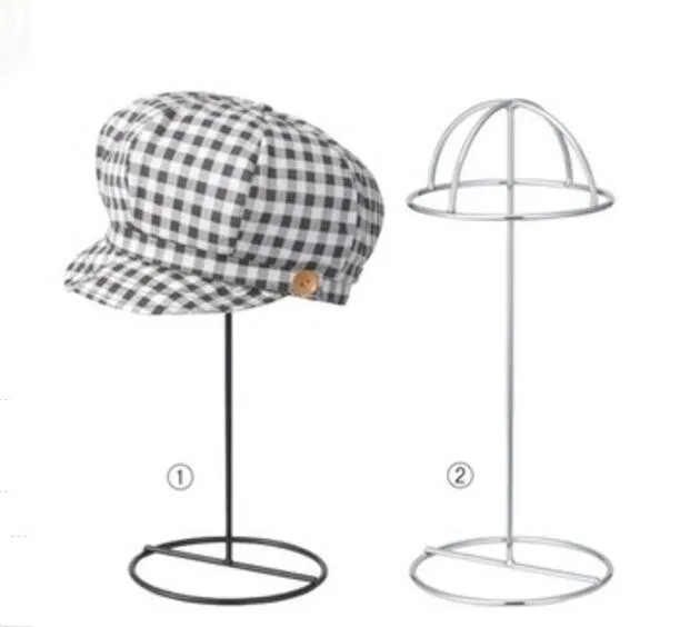

Black/White Hat display rack metal peak cap display stand bucket hat straw hat sunhat shelf holder wig hairpiece storage rack