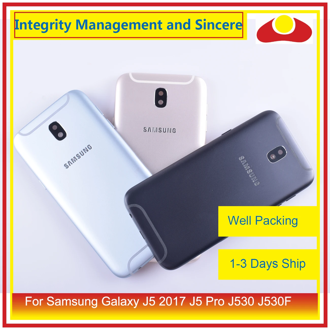 Для samsung Galaxy J5 Pro J530 J530F SM-J530F J530FM корпус Батарейная дверная рама задняя крышка чехол Корпус