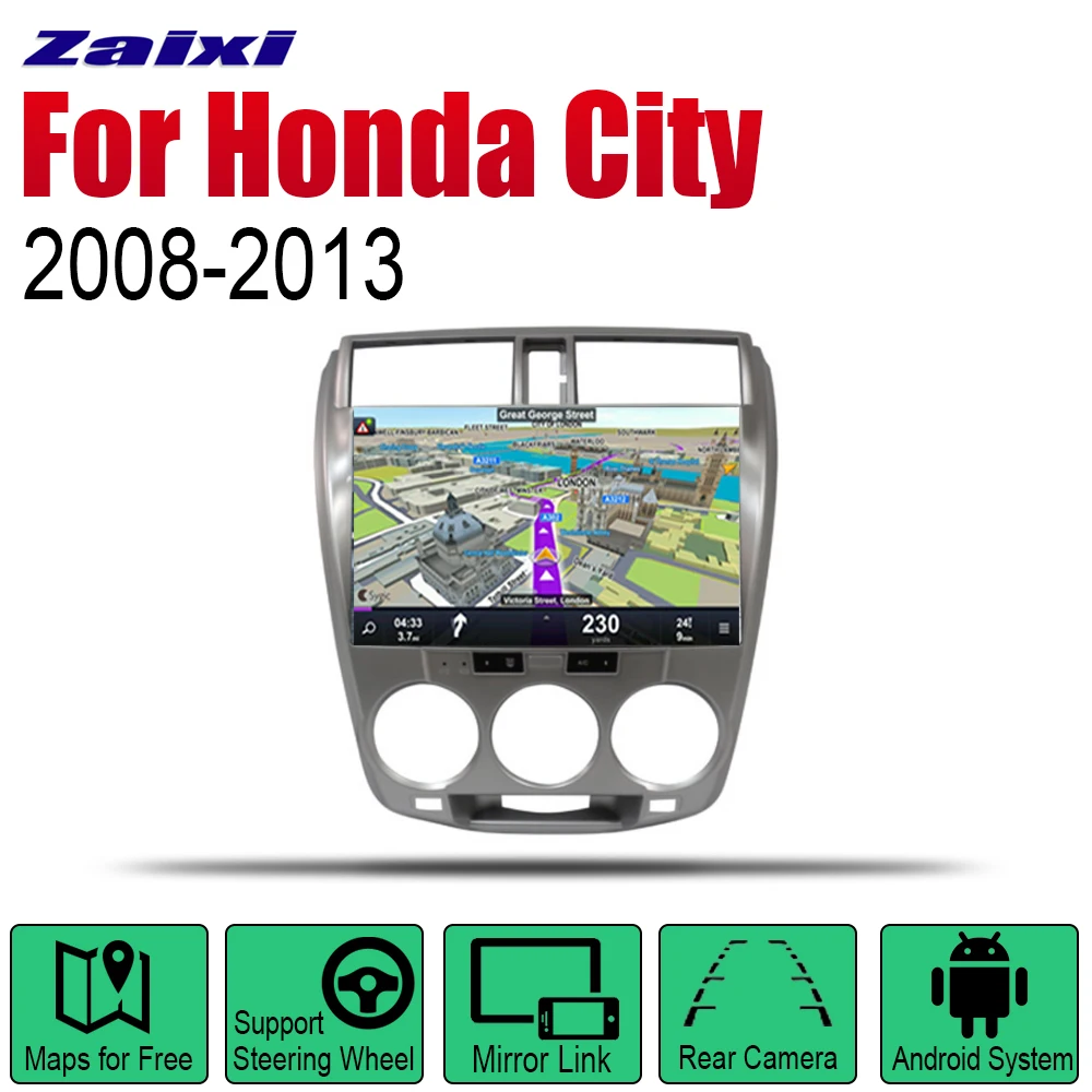 

Android Car Radio Stereo GPS Navigation For Honda City 2008~2013 Bluetooth wifi 2din Car Radio Stereo Multimedia Player Audio