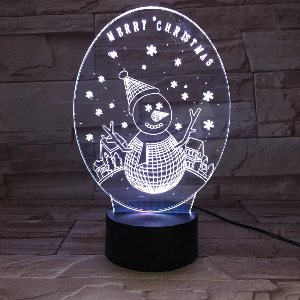 Snowman 3D Unique Lighting Effects Optical Illusion LED Table Lamp