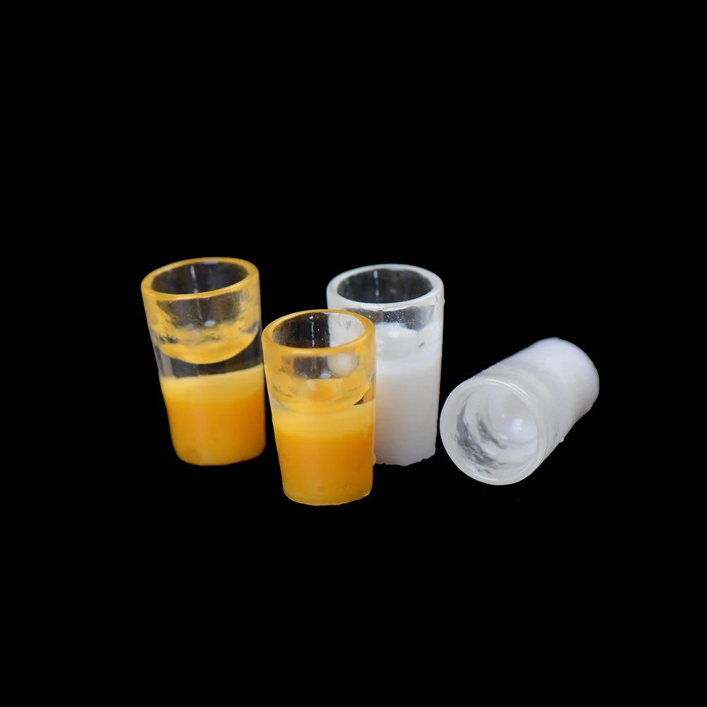 Miniature Milk Glass Kitchen Orange Drink Food Cup Decor Dollhouse 1/12 2pcs/Set | Игрушки и хобби