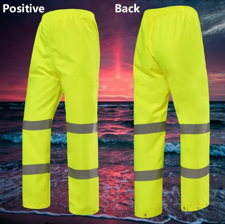 Hi vis EN471 водонепроницаемый ветрозащитный дышащий безопасности reflevtive спецодежды дождевик плащ-дождевик штаны для защиты от дождя