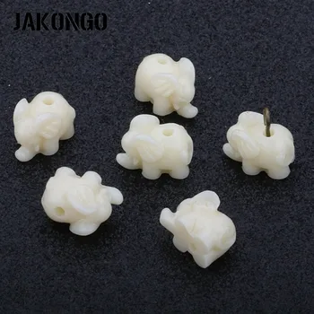 

JAKONGO Acrylic Ivory White Elephant Spacer Beads for Making Bracelets Accessories Craft DIY Jewelry Findings 15x9mm