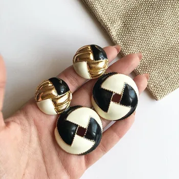 

Miwens 2019 New Style Za Black&White Color Round Big Metal Resin Drop Earrings Women Wholesale Factory Jewelry Brincos Hot A496