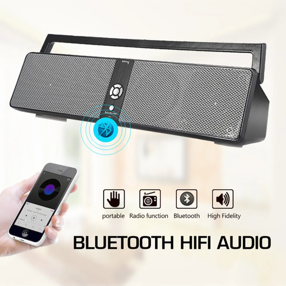 

BTK 3301 Portable HiFi Boombox Wireless Bluetooth Speaker with USB Input AUX Input TF Card Playing FM Function