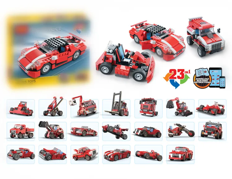 

DECOOL New 278Pcs New 3110 Architect Vehicles Model Building Kits 23 in 1 Car Styling Forklift Blocks Bricks toy Compatible 5867
