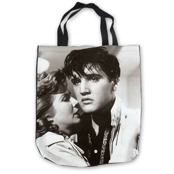 

Custom Canvas Elvis Tote Shoulder Shopping Bag Casual Beach HandBag Daily Use Foldable Canvas #180713-1-07