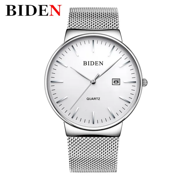 

BIDEN Fashion Watch Men Waterproof Slim Mesh Strap Minimalist Wrist Watches For Men Quartz Sports Watch Clock Relogio Masculino