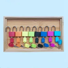 Wooden Montessori Toys Infant Colorful Lock Set Preschool Educational Learning Toys For Children