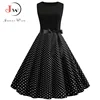 Women Summer Dresses 2022 Robe Vintage 50s 60s Pin Up Big Swing Party Work Wear Rockabilly Dress Black Polka Dot Vestidos ► Photo 1/6