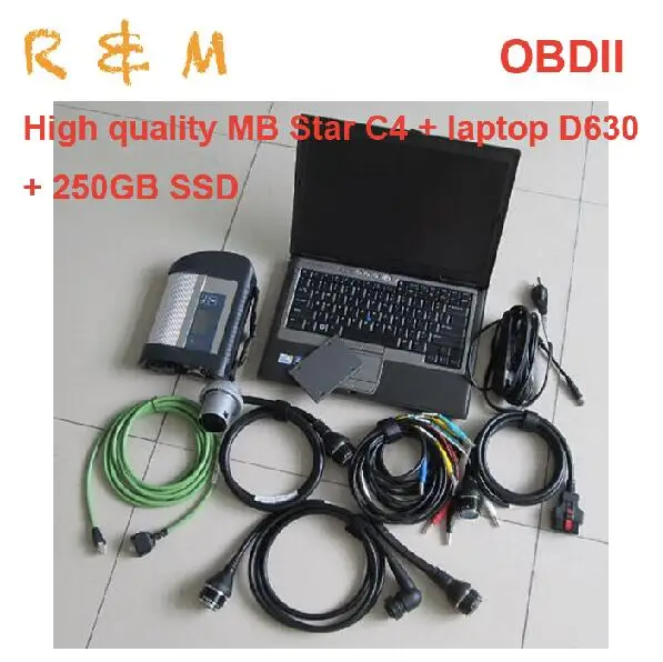 Высококачественный Мультиплексор MB STAR C4 sd connect + диагностический ноутбук D630