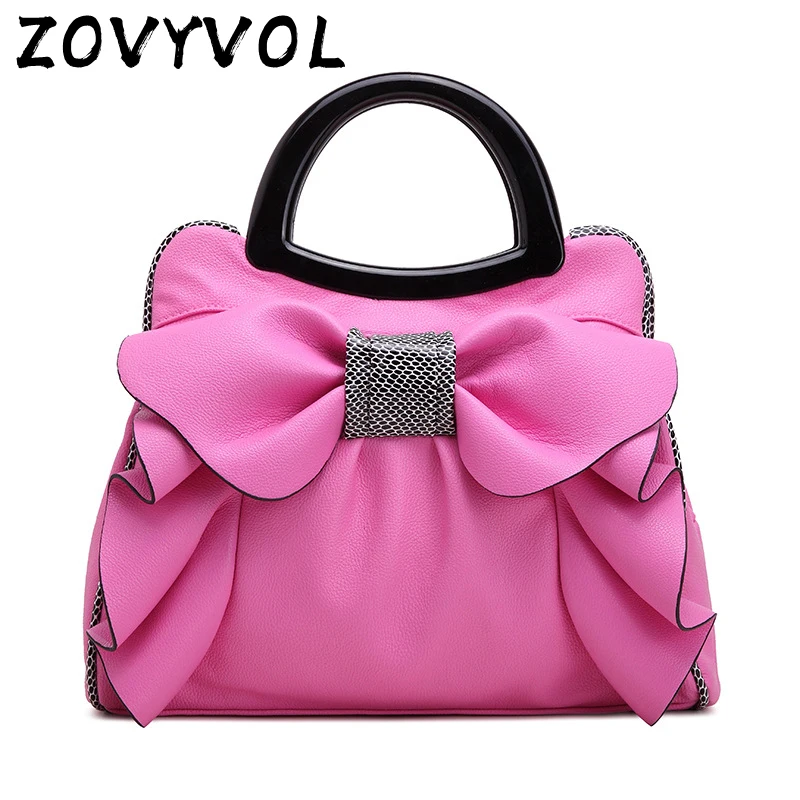 

ZOVYVOL women tote designer bag leather handbag bow composite bags women's pouch vintage pink brands purse luxury bag 2020