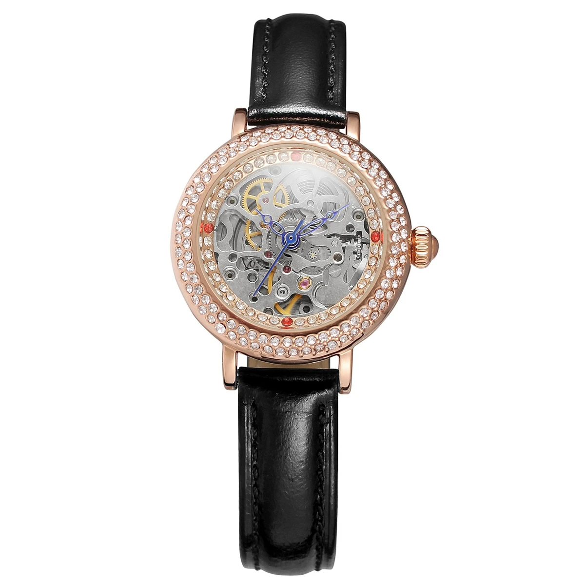 Forsining женские Часы наручные женские Лидирующий бренд роскошные золотые часы кожаный ремешок наручные автоматические механические скелетные женские часы - Цвет: 8