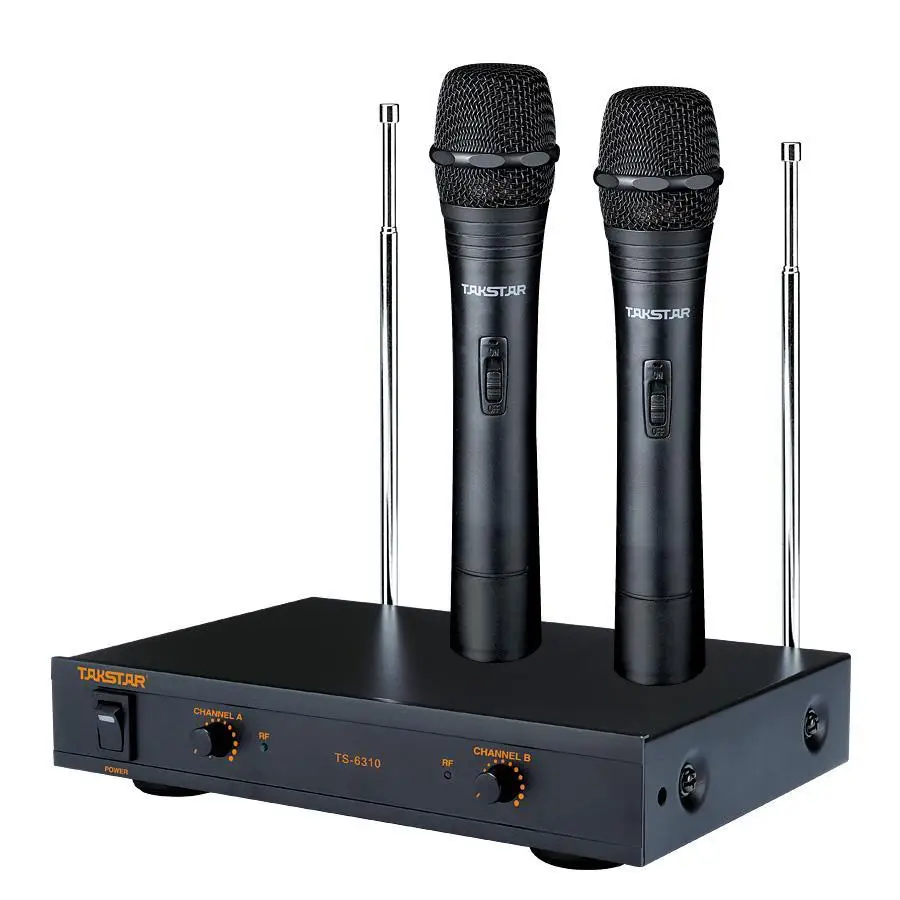 

Takstar TS-6310HH 2-channel wireless microphone with dual receiver / VHF transmitter for karaoke and live-performances...