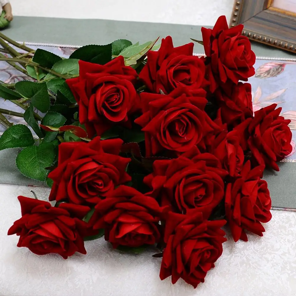 

1Pc Fake Rose Artificial Flower Leaf Home Room Bridal Bouquet Wedding Decoration