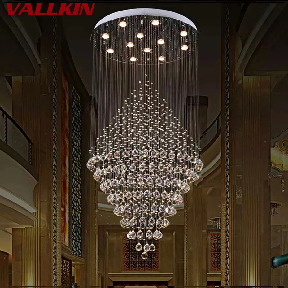 現代のクリスタルシャンデリアの照明の豪華シャンデリアライトハンギング Lustres デクリスタルランプホテルサスペンションランプ照明 Lamp Free Fixture Lightlamp Bar Aliexpress