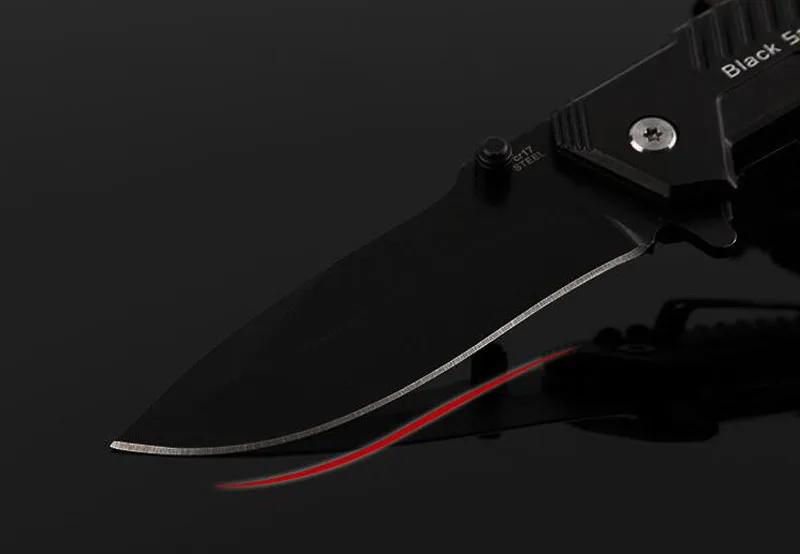 Маленький/большой размер, карманный черный складной нож с холодным лезвием, 217 сталь, для кемпинга, охоты, тактические ножи для выживания, алюминиевая ручка