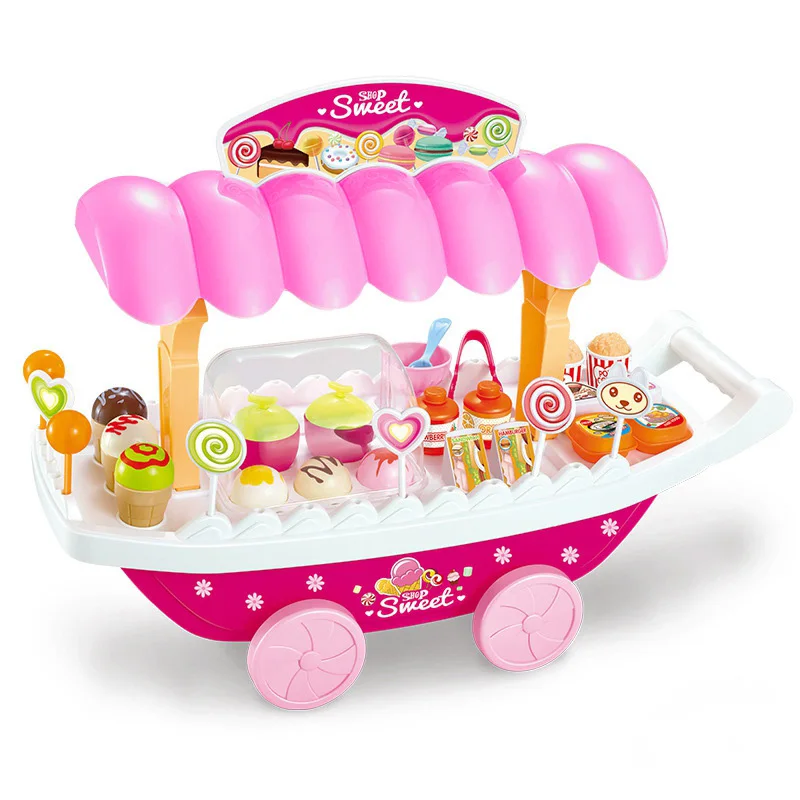 Лучшие Продажи Дети Притворись Play Candy Shop Корзине Игрушки С Освещение Батарейках