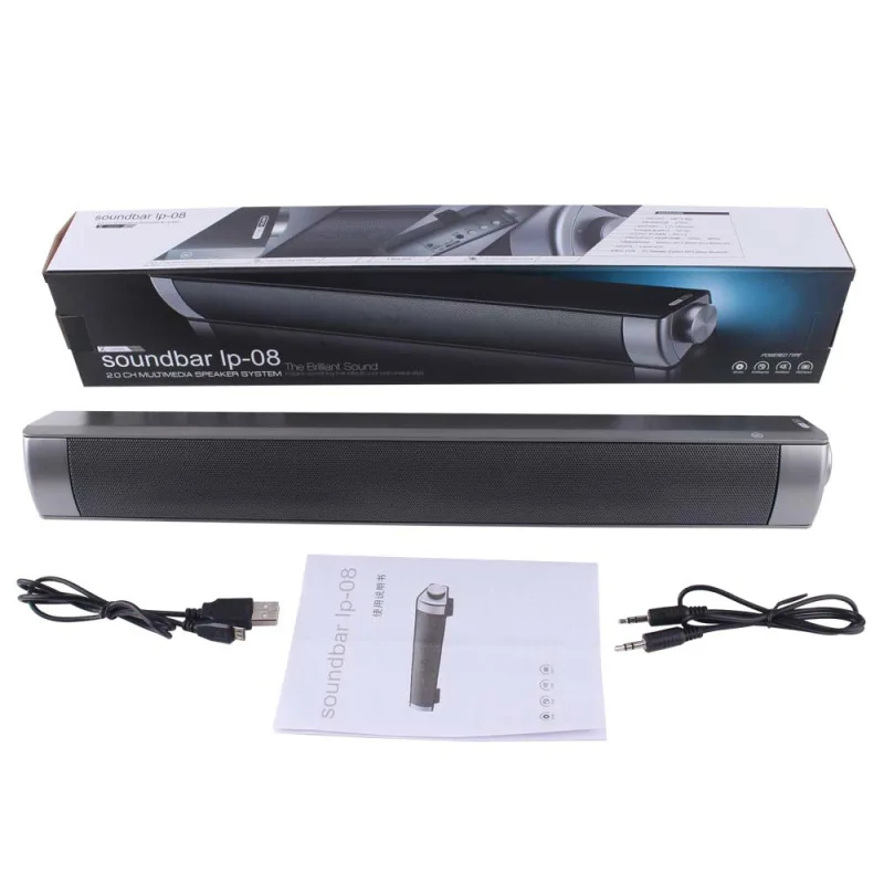 

Small TV Sound Bar LP-08 Wireless Subwoofer Bluetooth Speaker 10W mini portable speakers with TF card battery for smart tv box