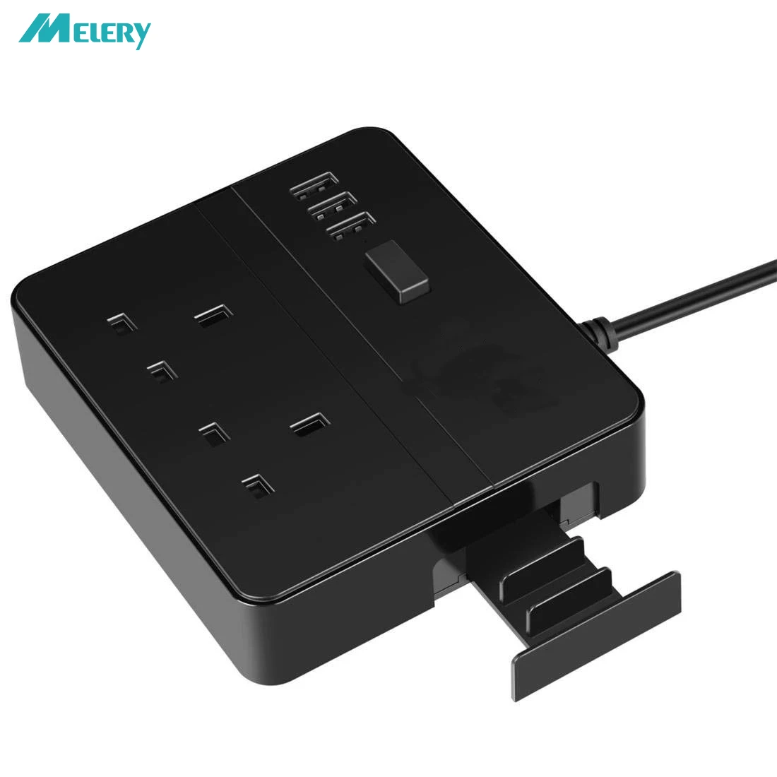 

Power Strip Tabletop Socket with USB Charger 3 Ports 2 Way UK Plug Outlets Surge Protection with Phone/Tablet Stand Travel Usage
