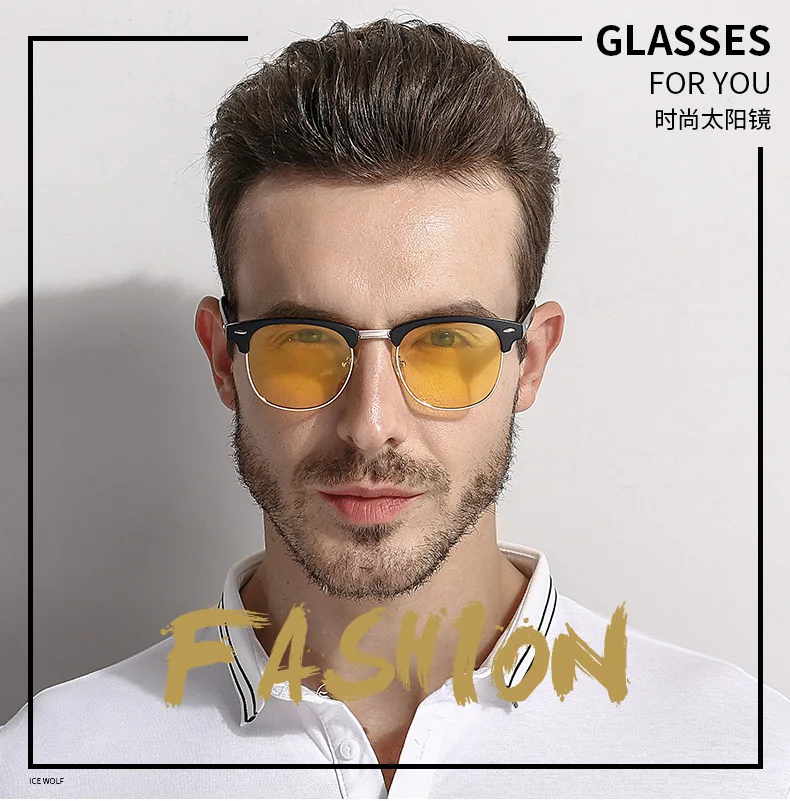 Модные солнцезащитные очки Для мужчин HD поляризованные UV400 Солнцезащитные очки Мужские водительские очки ретро Брендовая Дизайнерская