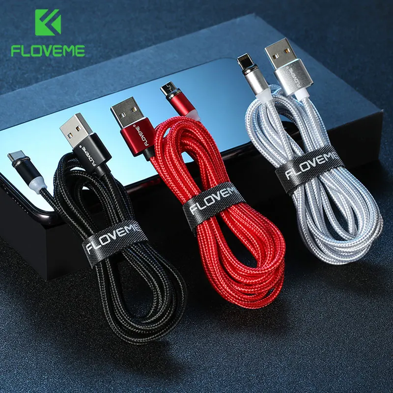 FLOVEME 1 M llevó Cable magnético USB Micro USB/Tipo C/para Apple iPhone X XS Max Magnet cable cargador para Samsung Xiaomi LG Cabo usb cable cargador for iphone x xs max 6 8 plus para Samsung s9 plus cable usb tipo c