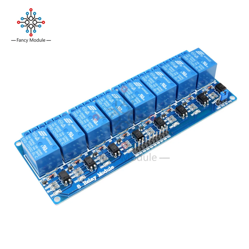 12 в 1/2/4/8 канальный релейный модульный оптрон для Arduino ARM AVR DSP PIC MSP AC 250V 10A DC 30V низкого уровня сигнала