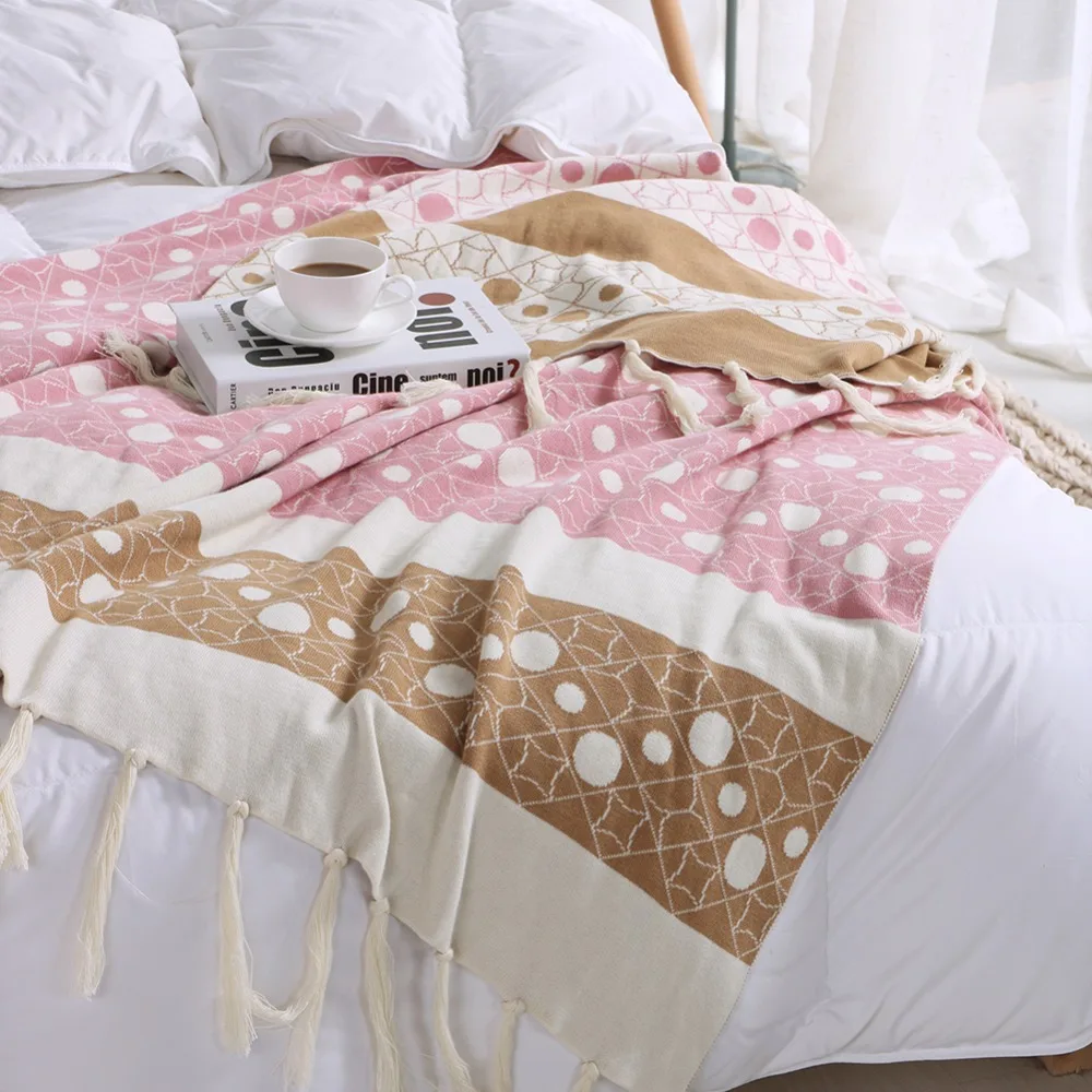 100Cotton Fluffy Blanket Warm chunky Throws Blankets Knitted Crochet Blanket Throw Bed Wrap