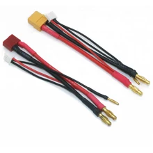 1pcs Silicone wire 2S lithium battery model plug 4MM 2s balance head T XT60 charging wire
