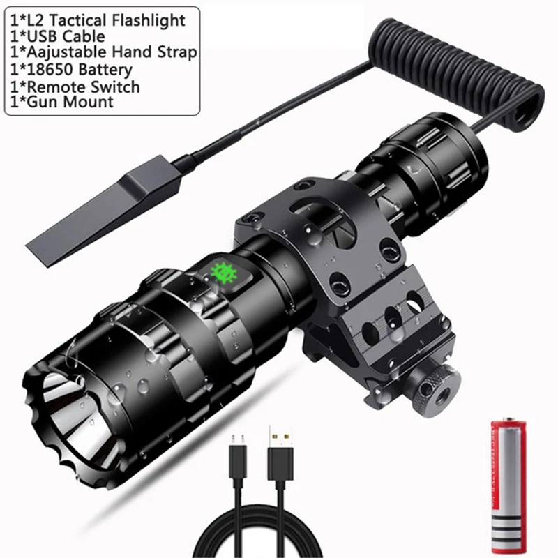 LED Gun-mounted luminairet USB Rechargeable Waterproof durable Scout Light Torch Hunting supplies