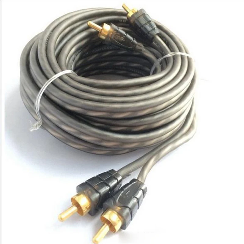 Pure copper cable car audio amplifier sets RCA 5m 1pcs 12V to RCA audio