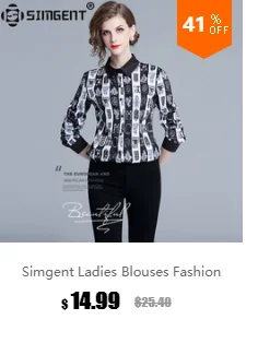 Simgent женские рубашки, новая мода, отложной воротник, длинный рукав, галстук-бабочка, с принтом лошади, Повседневная офисная блуза, женские топы, SG812075