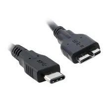 USB-C USB 3.1 Type C Male Connector to Micro USB 10pin Male Data Cable for Apple Macbook & Laptop Black