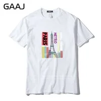 GAAJ Print Funny 'England Flag Paris Eiffel Bridge Tower Space' 100% Cotton Men T Shirt  TShirts For Mens Plus Size 3XL #GACJD