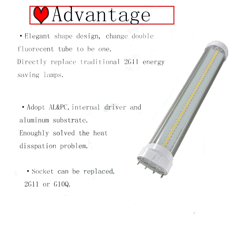 22W-Led-tube-4pin-linestra-2G11-Lamp-pll-lamp-PL-bar-8W-12W-15W-18W-22W