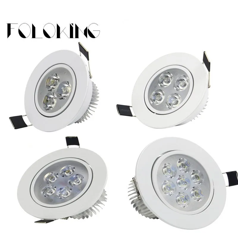 

Super Bright Recessed LED Dimmable Downlight CREE 9W 12W 15W 21W LED Spot light LED Recessede Ceiling Lamp AC 110V 220V