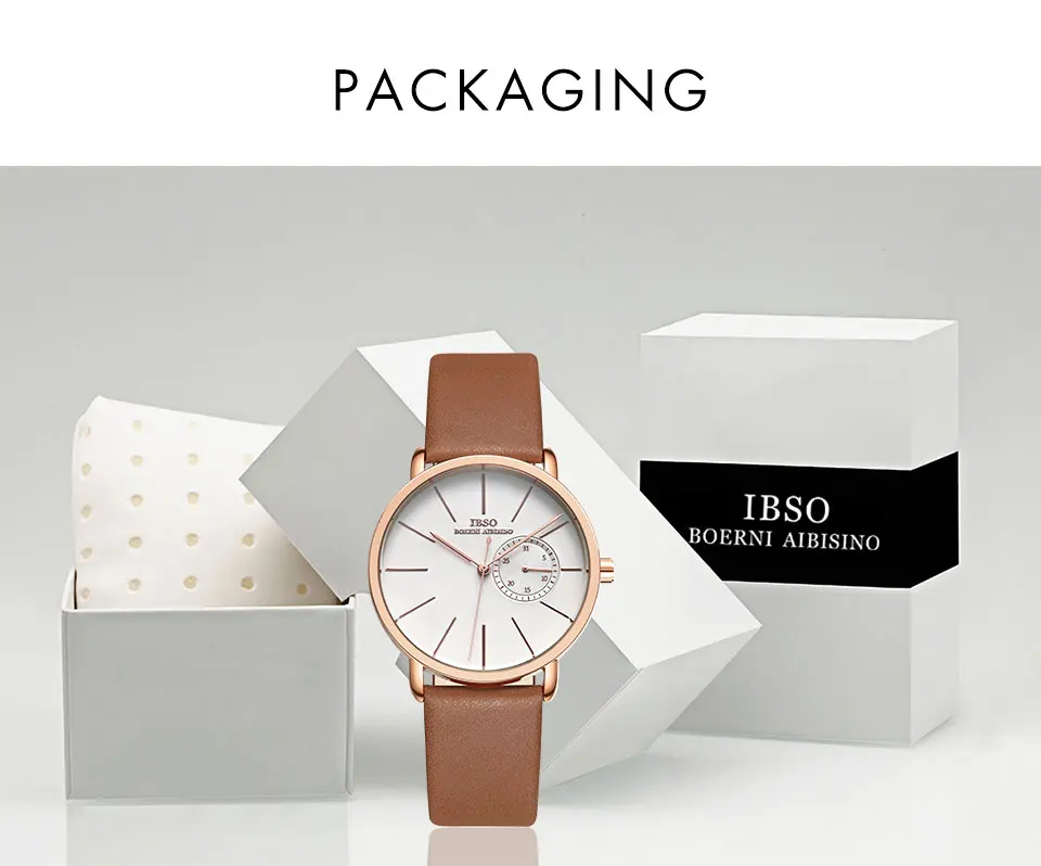 IBSO брендовые высококачественные мужские деловые часы из натуральной кожи, мужские кварцевые наручные часы для мужчин, мужские часы