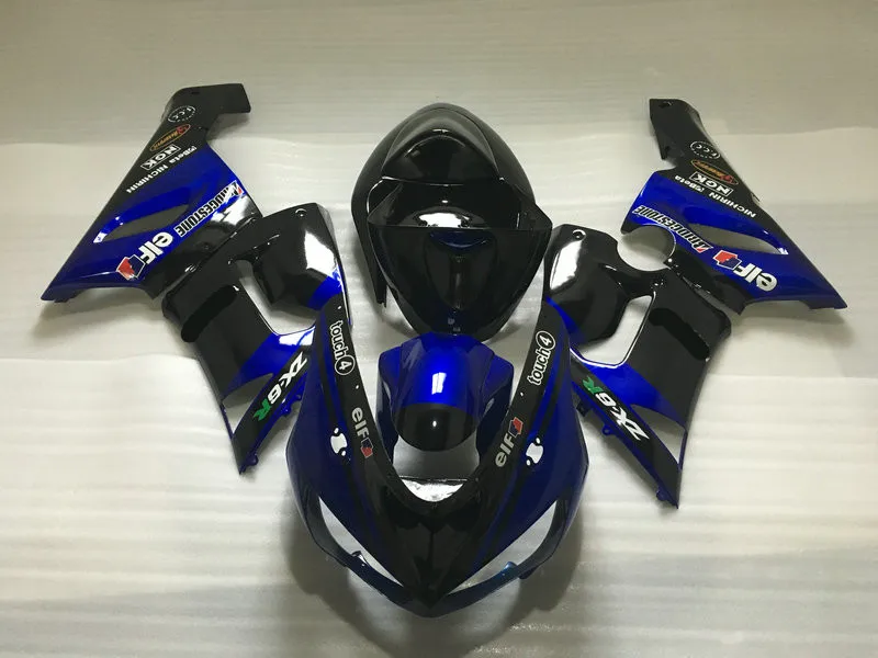 Motorcycle Fairing kit for KAWASAKI Ninja ZX6R 636 05 06 ZX 6R 2005 2006 zx6r ABS Blue black Fairings set+gifts KC04 | Автомобили и