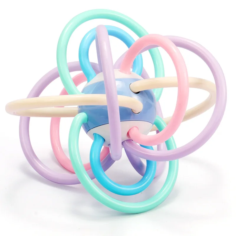 15*13.5CM Safety Silicone Biting Teething Teether Balls Ring Fun Rattle Baby Tooth Gum Tooth