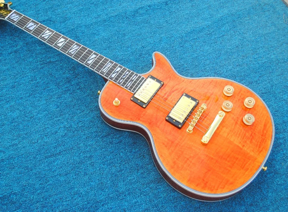 Новый высокое качество полый корпус джазовая гитара, оранжевый двойной барабан клен Золотая фурнитура с высоким качеством джазовая гитара