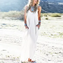 3 Colors Sundress Beach Vestidos 2018 Summer Women Dress Boho Strapless Sexy V neck Sleeveless Baggy