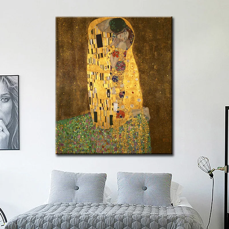 doprava zdarma Rakousko Gustav Klimt Kiss olejomalba Abstraktní olejomalba na plátně malby domácí dekorace obrázek