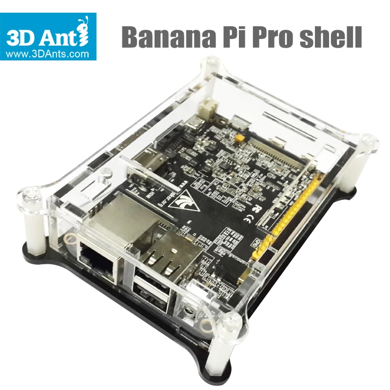 

wholesale 100% Authentic Banana Pi pro transparent shell color (transparent + black) case box free shipping