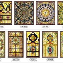 Пользовательский размер окно в европейском стиле fim Электростатическая витражная пленка для окна матовые церковные двери для дома наклейки из фольги 80 см x 100 см