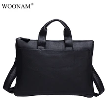 WOONAM мужской большой мужской портфель сумка для планшета Роскошная деловая сумка из натуральной телячьей кожи Топ Ручка BG1016