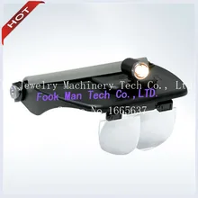 Время доставки в течение одной недели 2 шт./компл. ювелирные изделия увеличительная лампа головная Лупа Стекло увеличительные инструменты с двумя светодиодный лампы