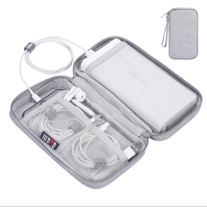 

Basedidea Portable Power Source Storage Bag Digital Data Cable Pouch Travel Phone Earphone Organizer Bag